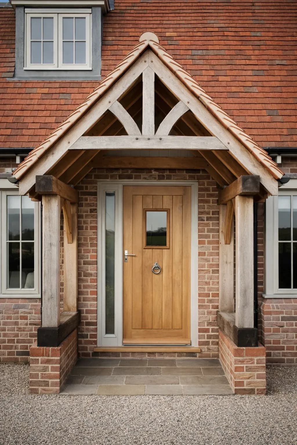 Green oak frame porch (1)