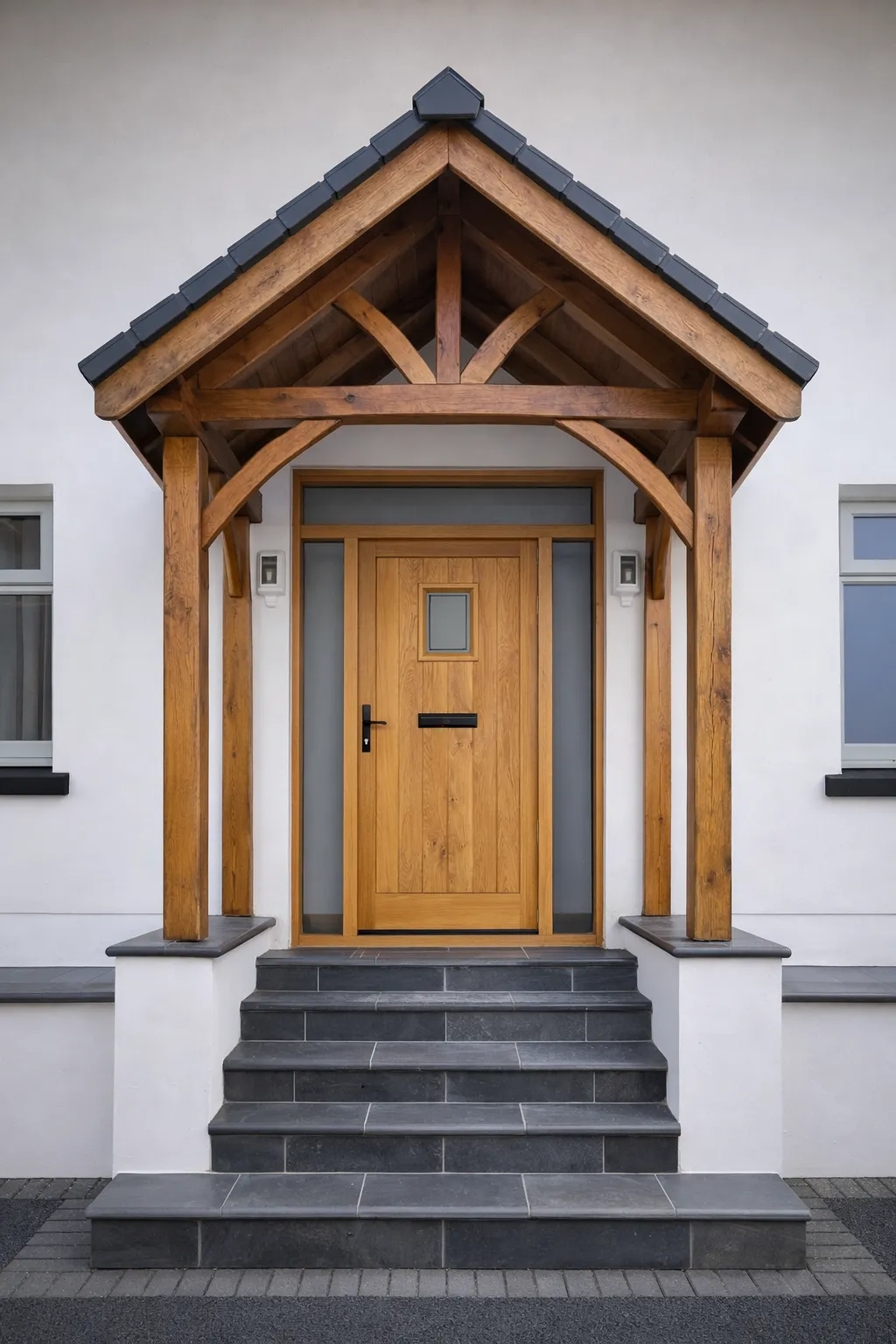Green oak frame porch (8)