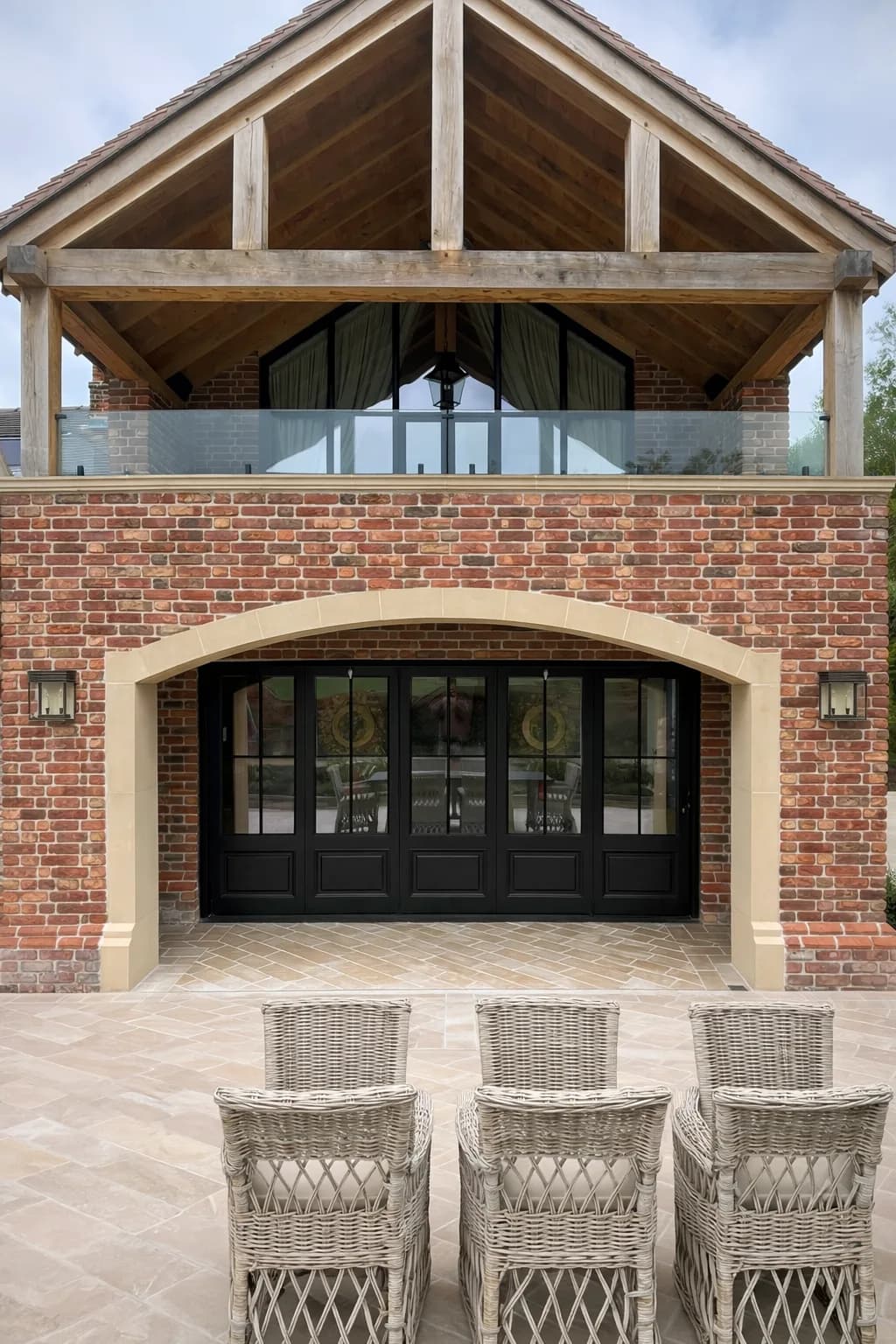 Oak frame extension with glazing on a period property