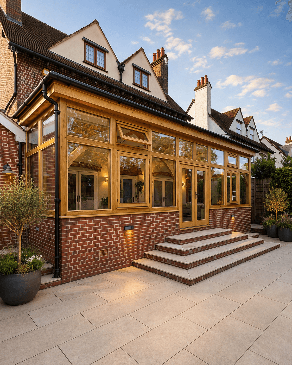 Oak frame orangery on a period property