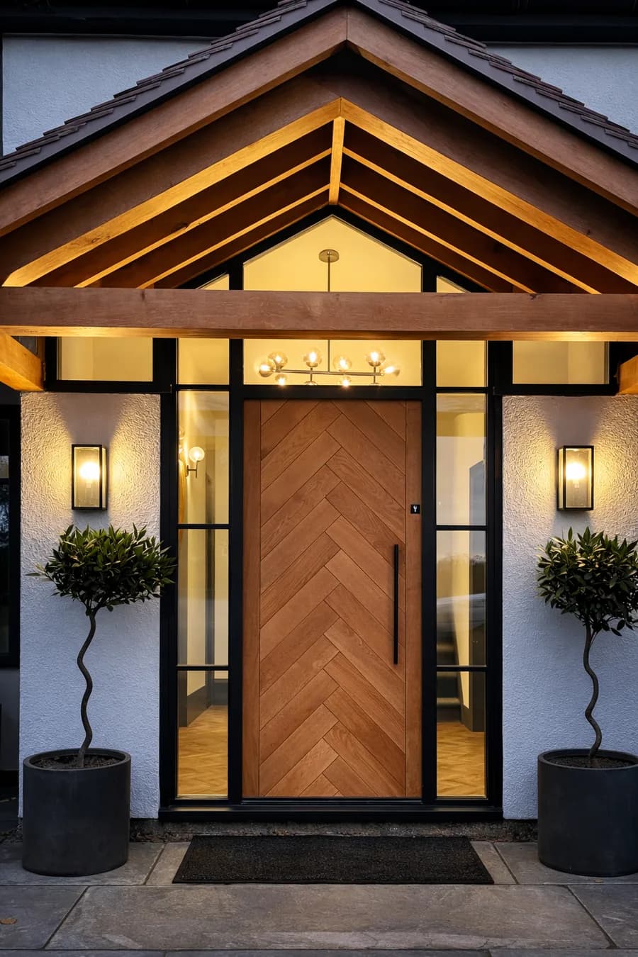 Contemporary timber door set on a modern home