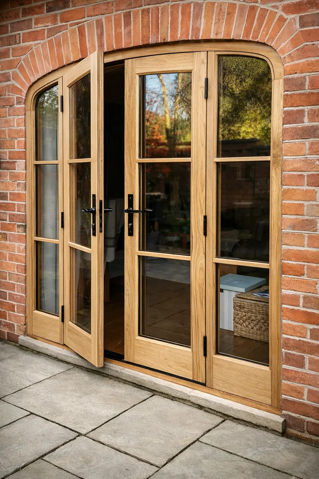 Period property French doors opening to garden