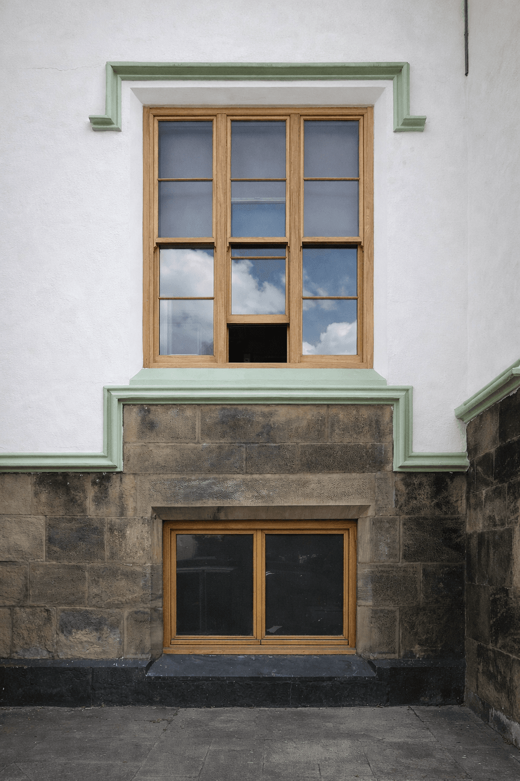 Timber sliding sash window in a period property