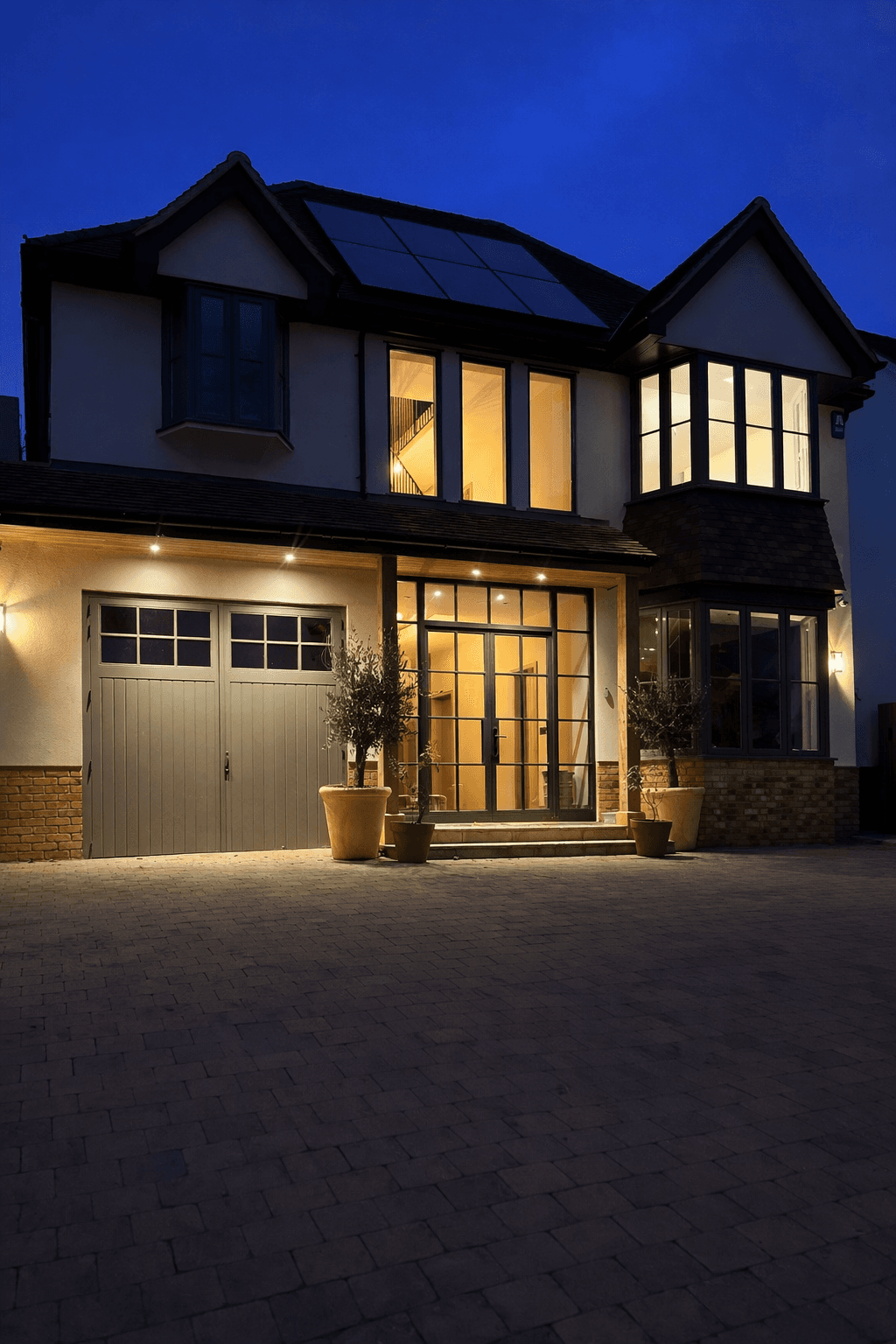 Timber garage doors on a period property