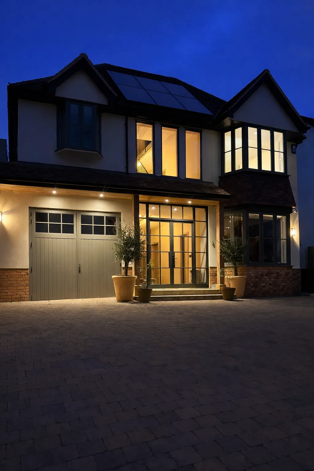 Timber garage doors on a period property